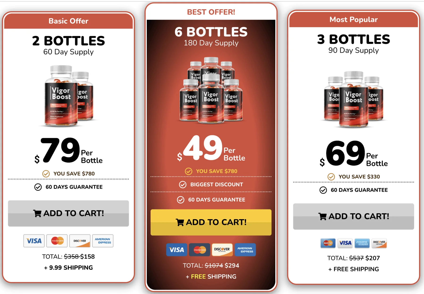 vigor boost three package options